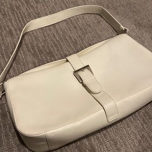 White Cream Hobo Leather Hand Bag